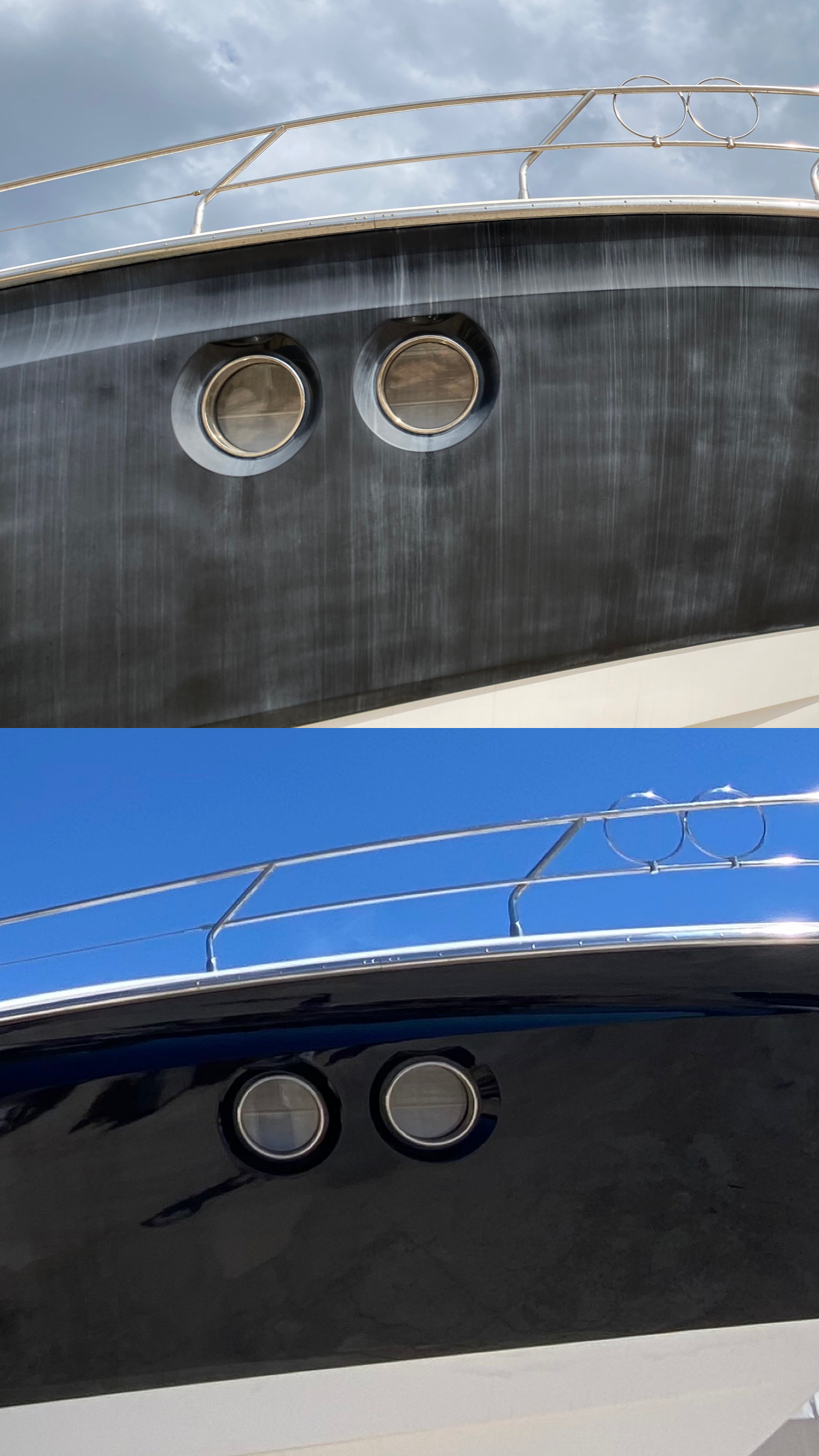 Porthole and hull detail work